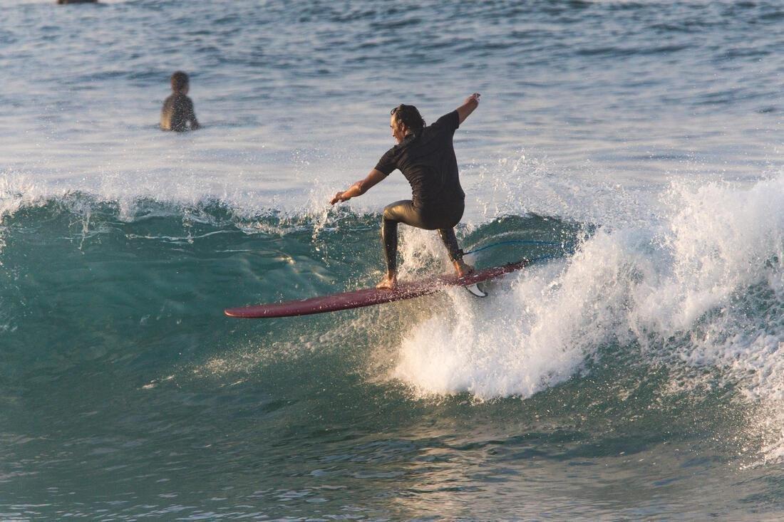 Foam Surfboard - 500 With 1 Leash And 3 Fins, Maroon, No Color, large image number 11