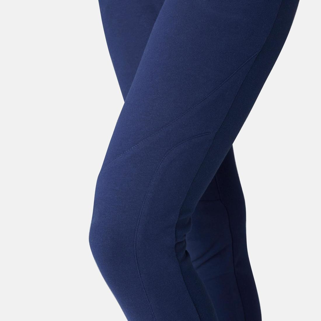 Warm Slim-FitFitness Jogging Bottoms With Zippe Pockets, Navy, No Color, large image number 4