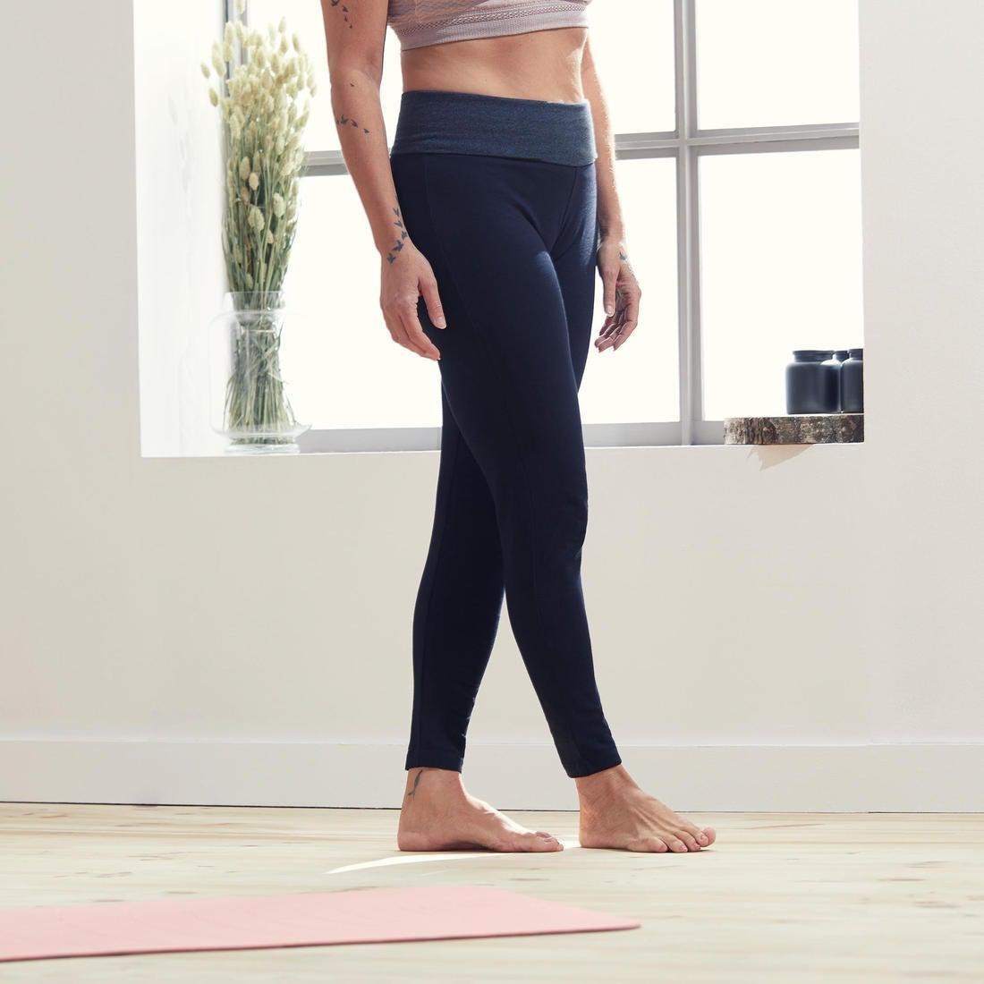 Women Eco-Designed Gentle Yoga Leggings, Black, No Color, large image number 0