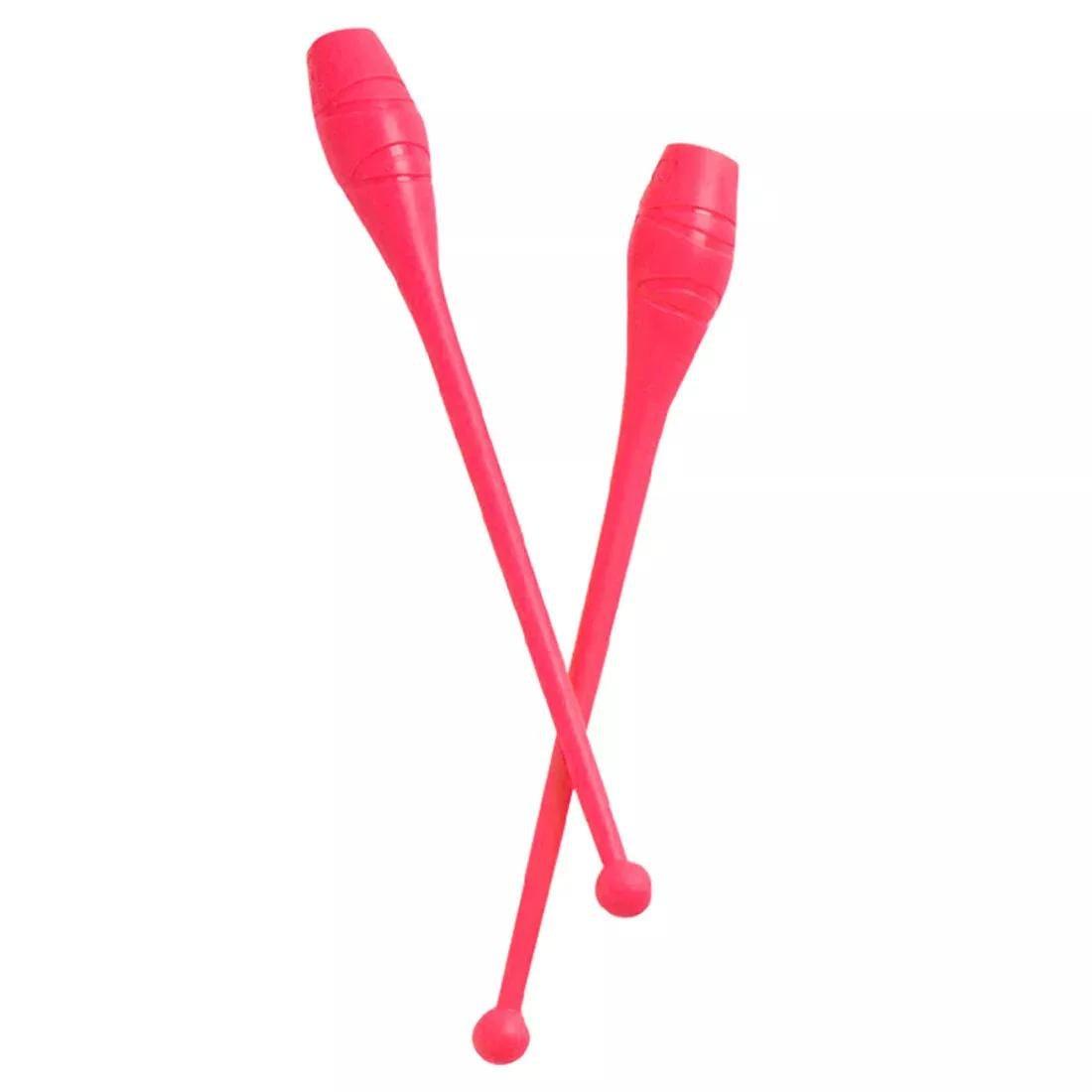 Rhythmic Gymnastics Clubs, Fluo Coral Pink, No Color, large image number 0