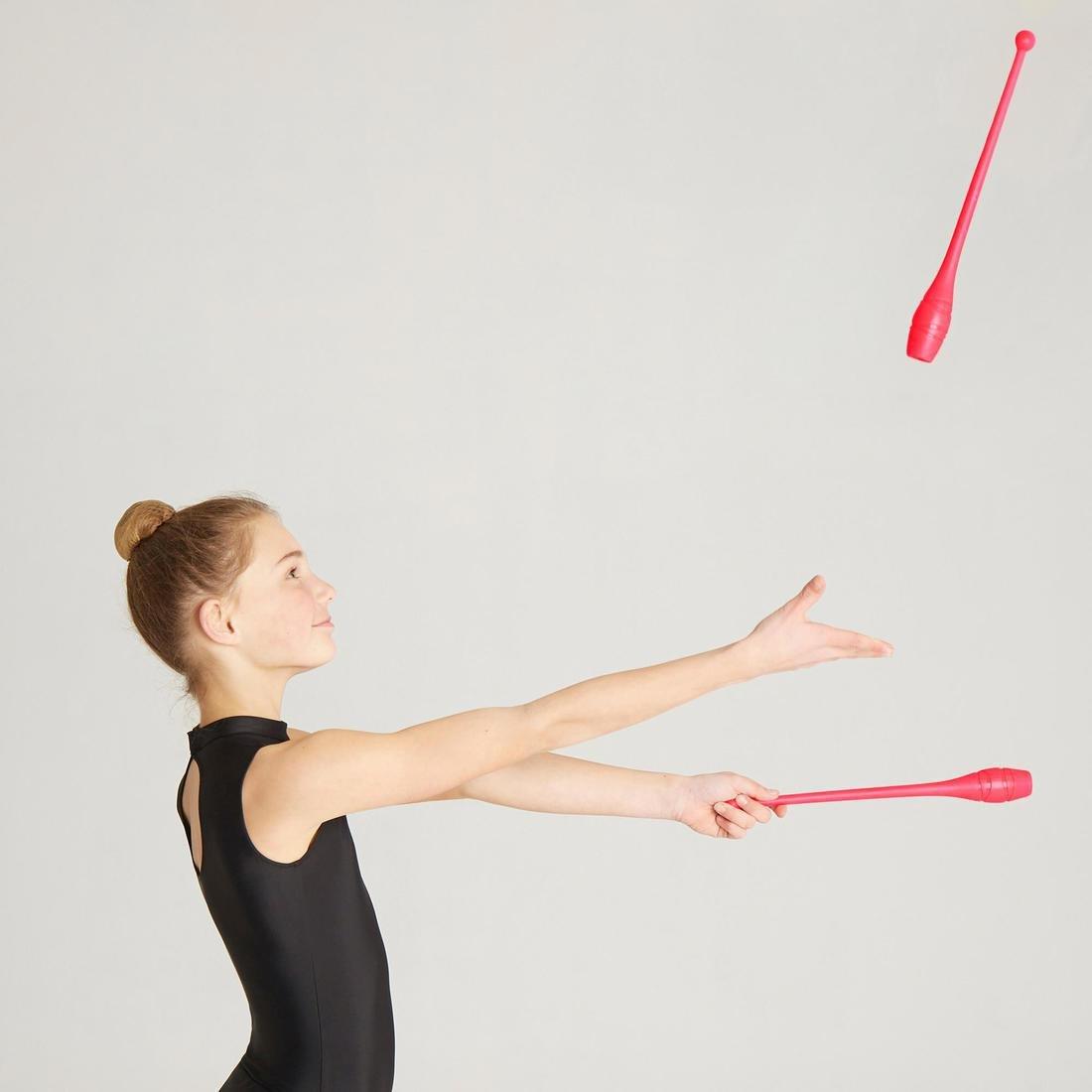 Rhythmic Gymnastics Clubs, Fluo Coral Pink, No Color, large image number 1