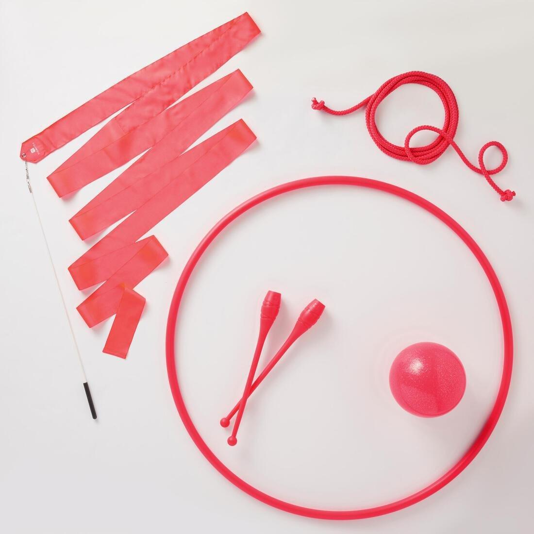 Rhythmic Gymnastics Clubs, Fluo Coral Pink, No Color, large image number 4