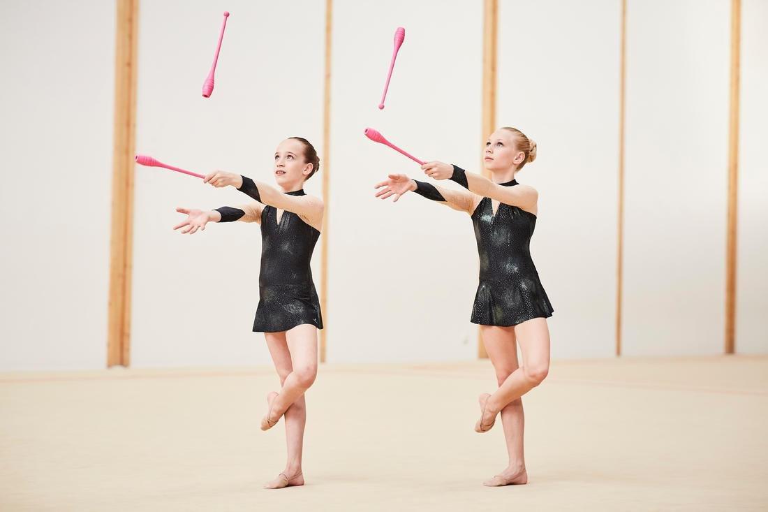 Rhythmic Gymnastics Clubs, Fluo Coral Pink, No Color, large image number 13