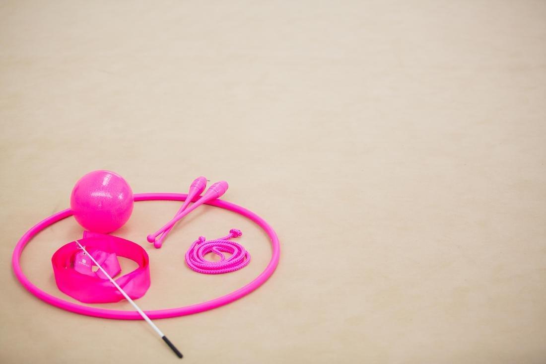 Rhythmic Gymnastics Clubs, Fluo Coral Pink, No Color, large image number 14