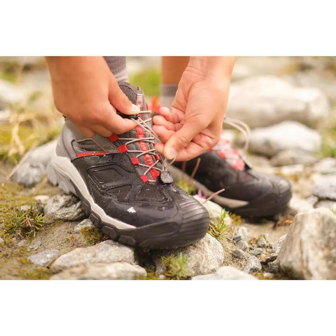 IRON GREY Children's waterproof lace-up hiking shoes CROSSROCK MID 3-5 - Grey, , large image number 1