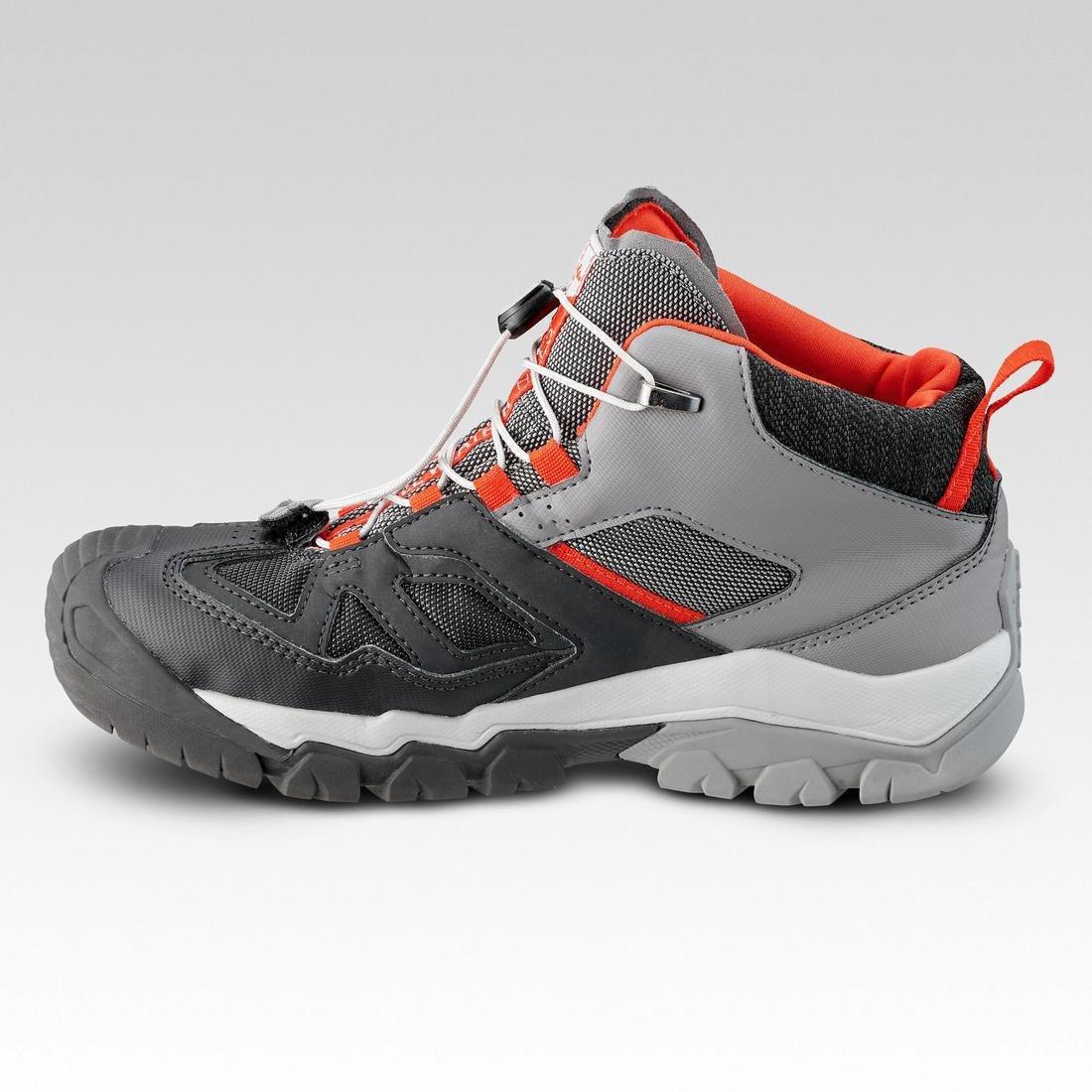 IRON GREY Children's waterproof lace-up hiking shoes CROSSROCK MID 3-5 - Grey, , large image number 3