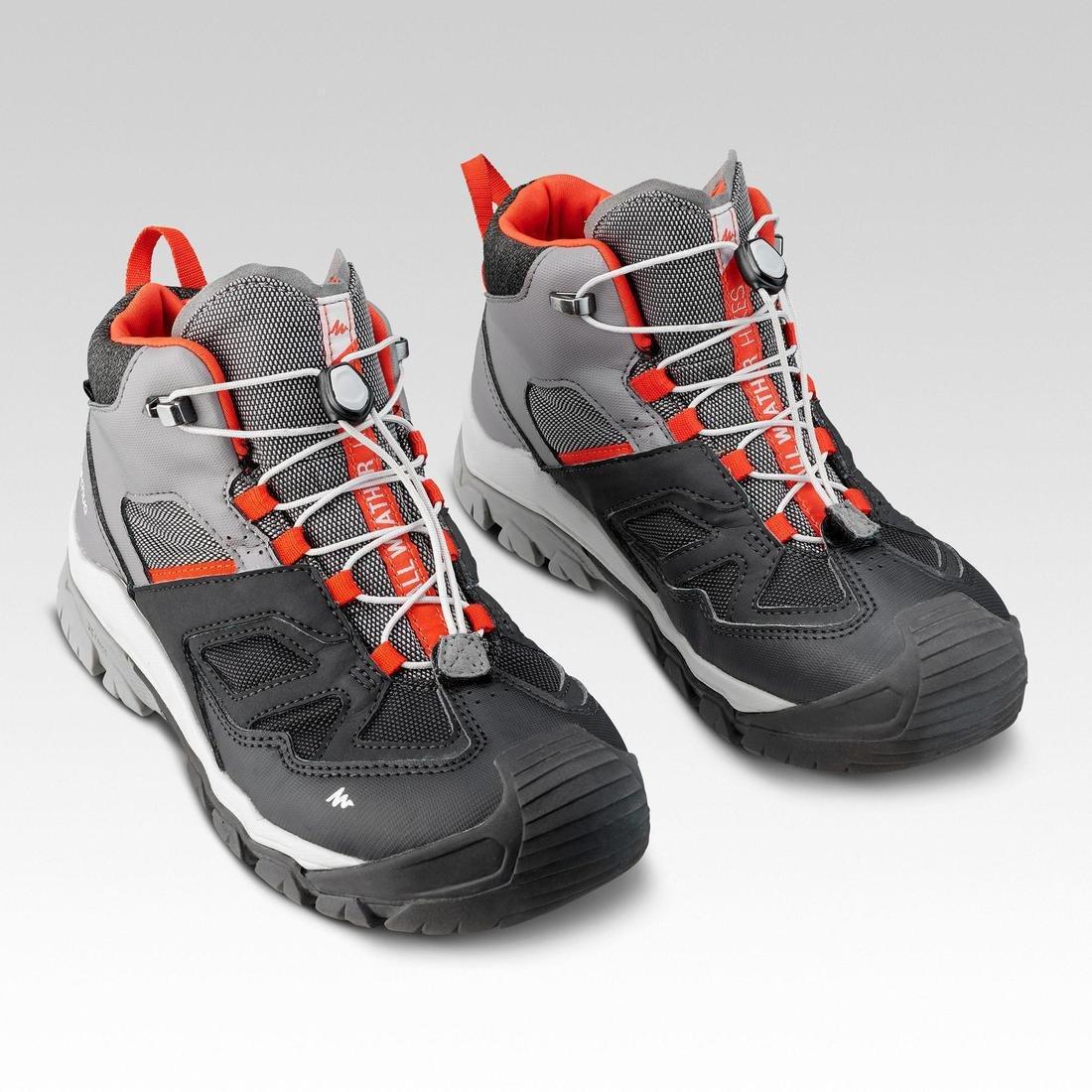 IRON GREY Children's waterproof lace-up hiking shoes CROSSROCK MID 3-5 - Grey, , large image number 5