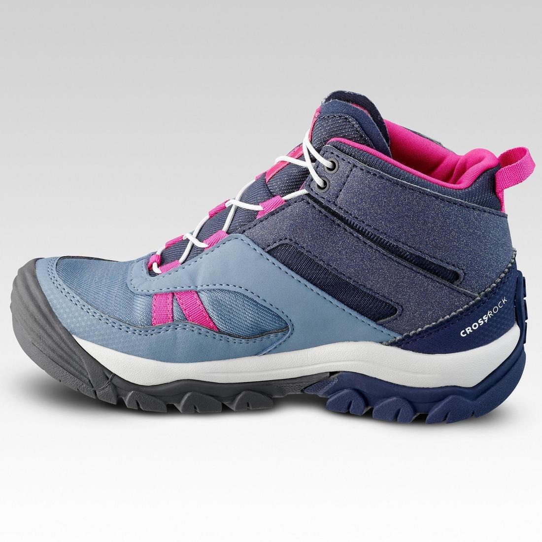 STORM BLUE Children's waterproof walking shoes - CROSSROCK MID blue - size jr. 10 - ad. 2, , large image number 1