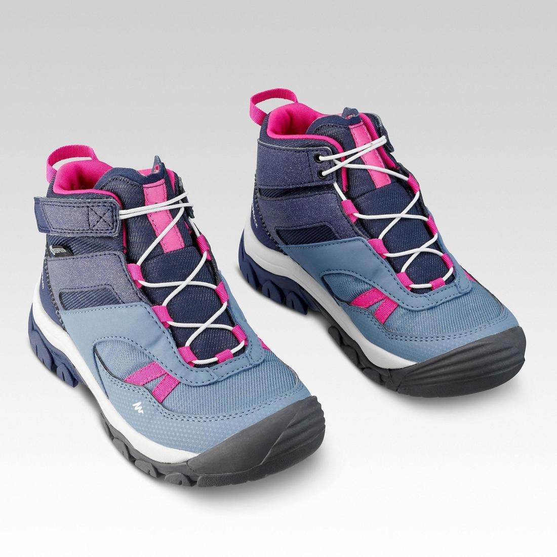 STORM BLUE Children's waterproof walking shoes - CROSSROCK MID blue - size jr. 10 - ad. 2, , large image number 3