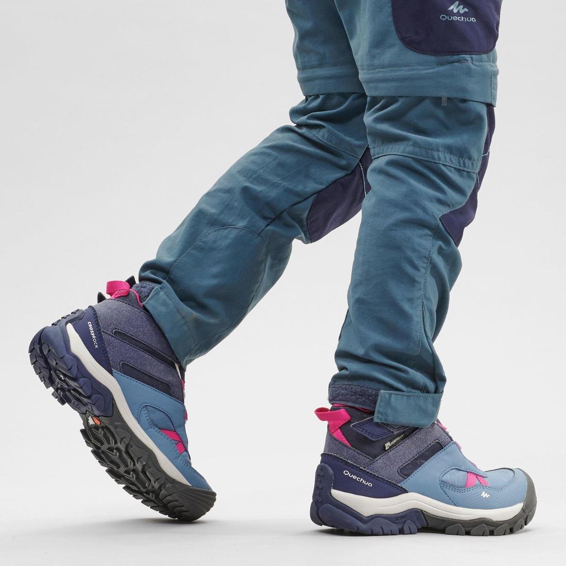 STORM BLUE Children's waterproof walking shoes - CROSSROCK MID blue - size jr. 10 - ad. 2, , large image number 4