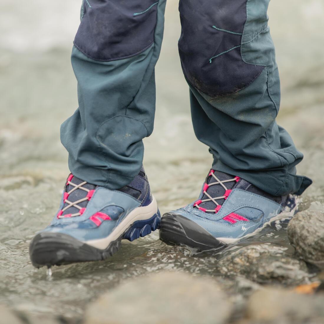 STORM BLUE Children's waterproof walking shoes - CROSSROCK MID blue - size jr. 10 - ad. 2, , large image number 7