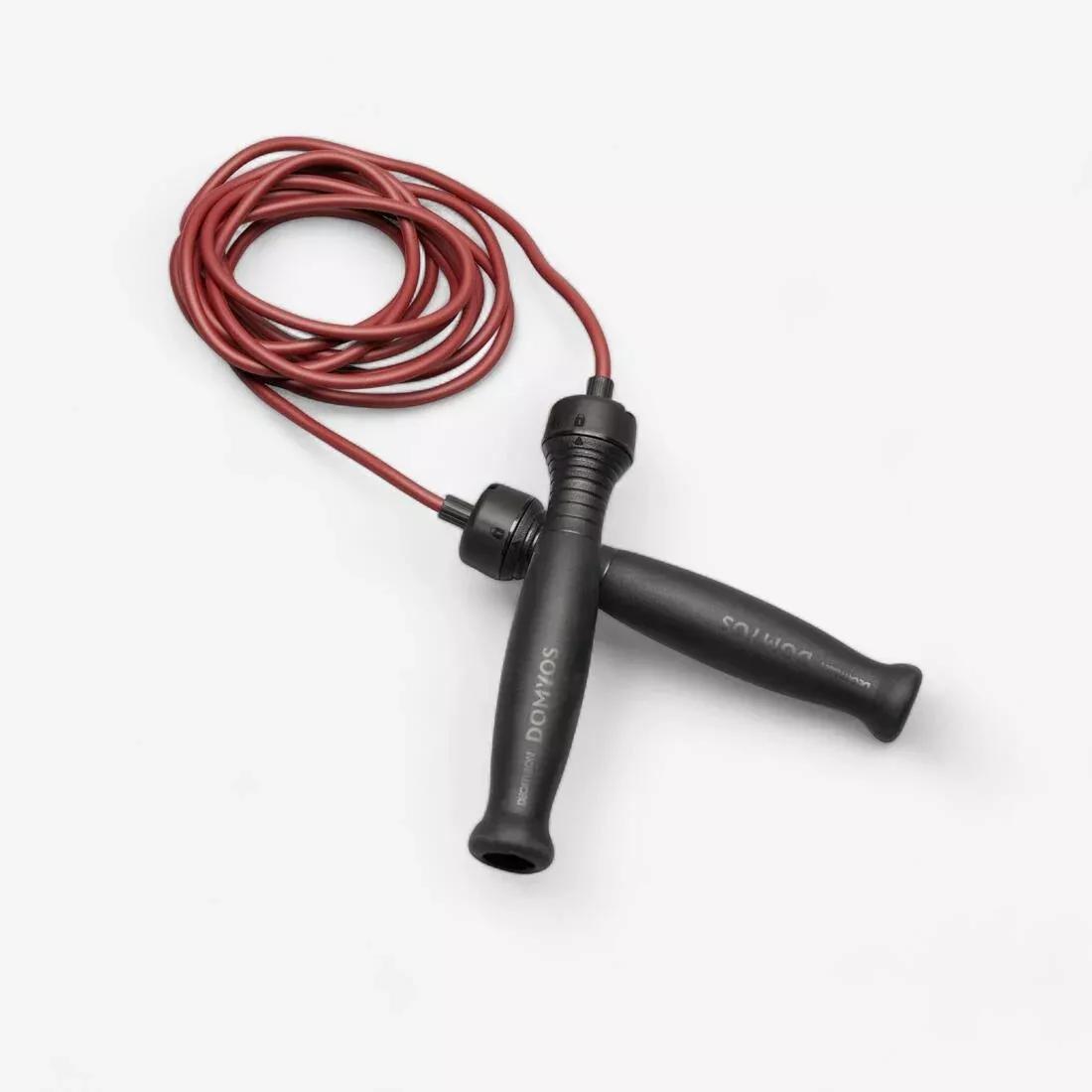 DOMYOS - Rubber Skipping Rope JR500, Burgundy