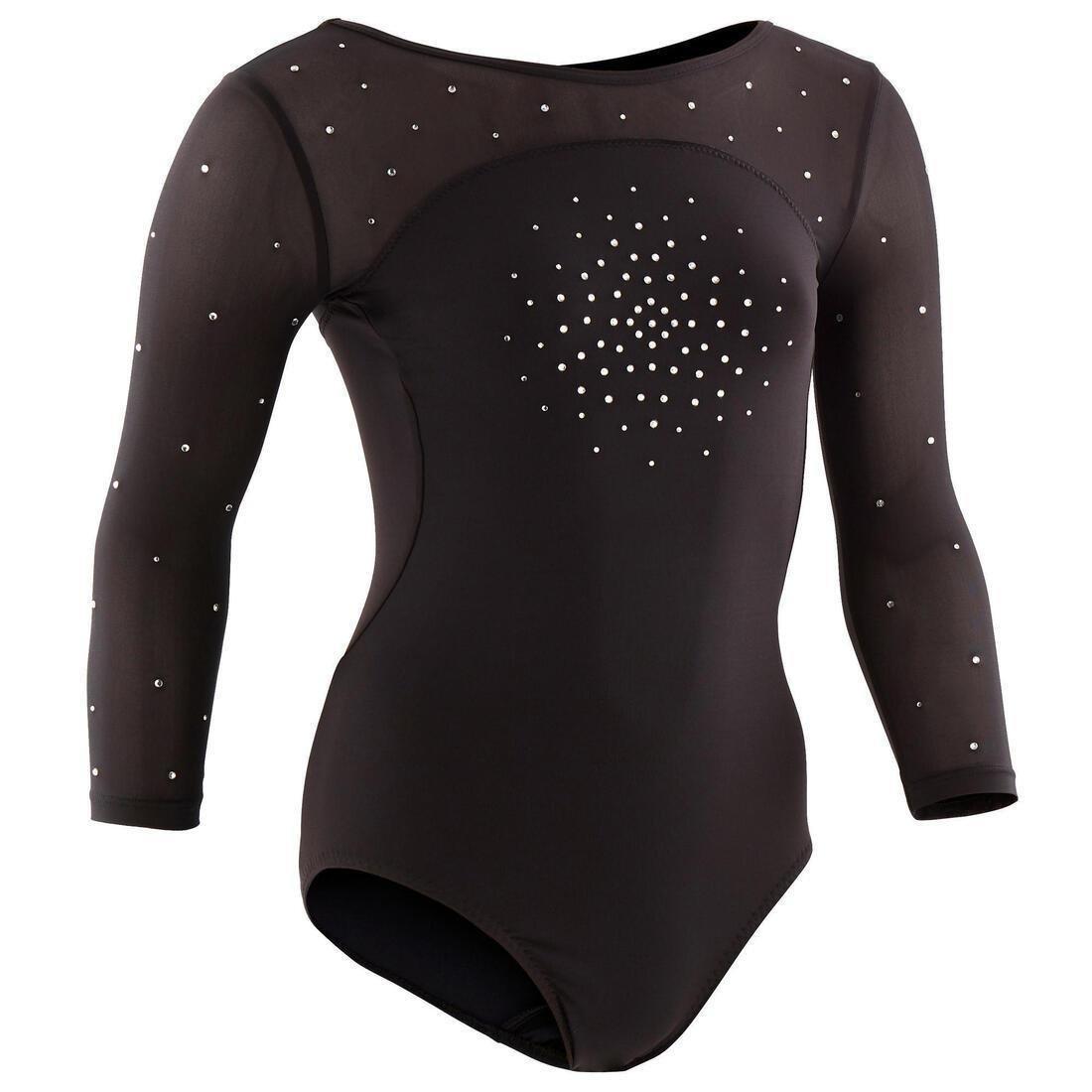 DOMYOS - Girls' Gym Leotard, Black