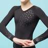 DOMYOS - Womens Artistic GymnasticsLong-Sleeved Leotard, Black