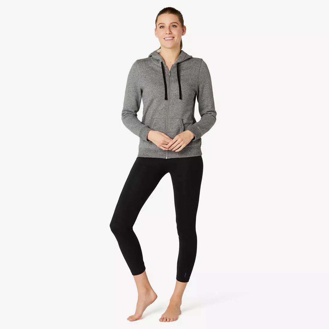 DOMYOS - Warm Zippe Fitness Hoodie, Grey