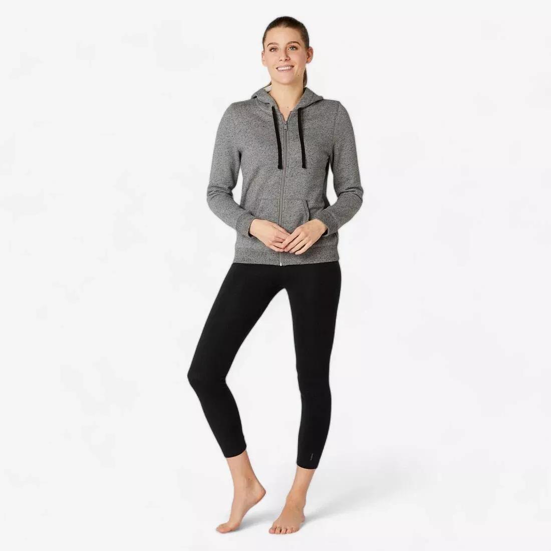 DOMYOS - Warm Zippe Fitness Hoodie, Grey