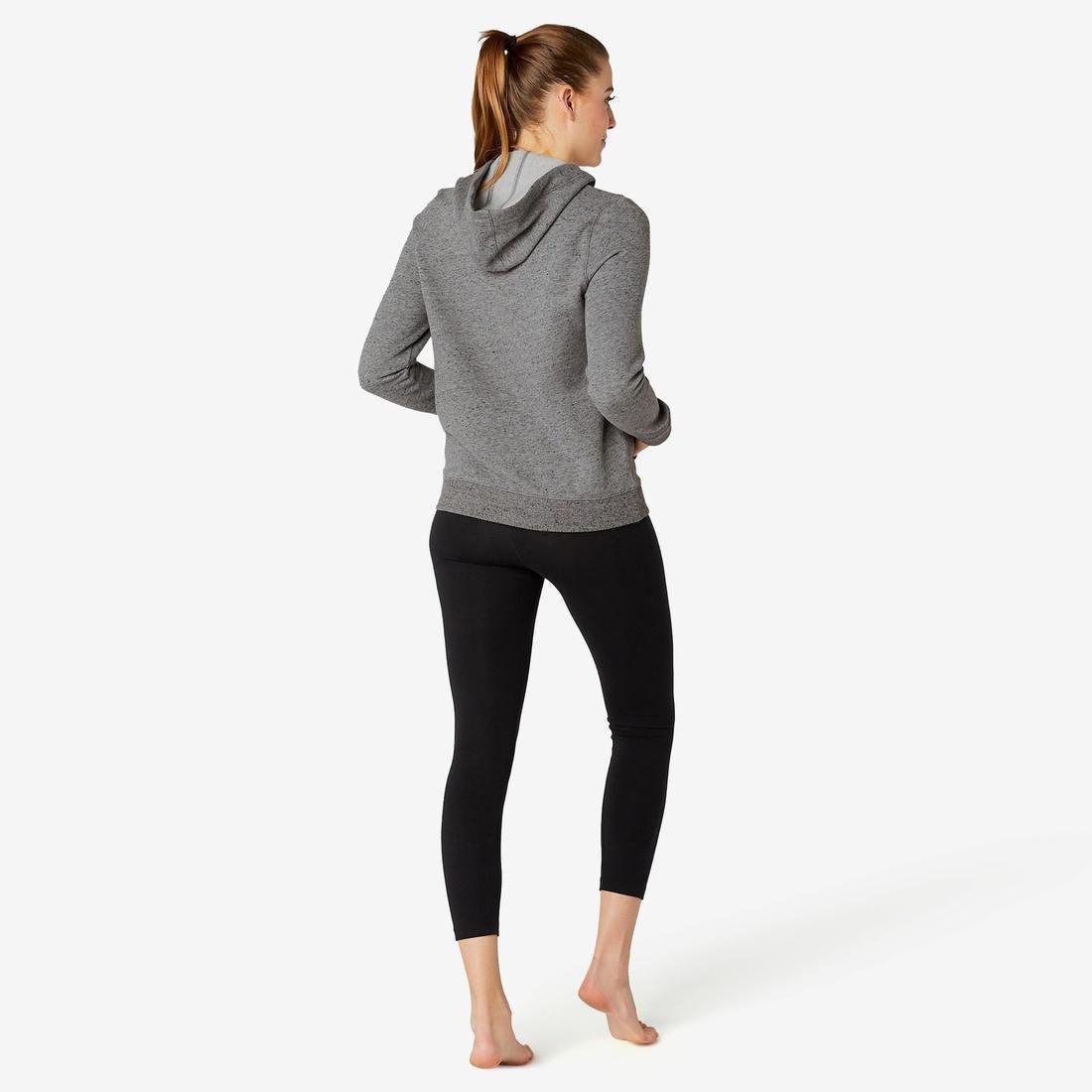 DOMYOS - Warm Zippe Fitness Hoodie, Grey