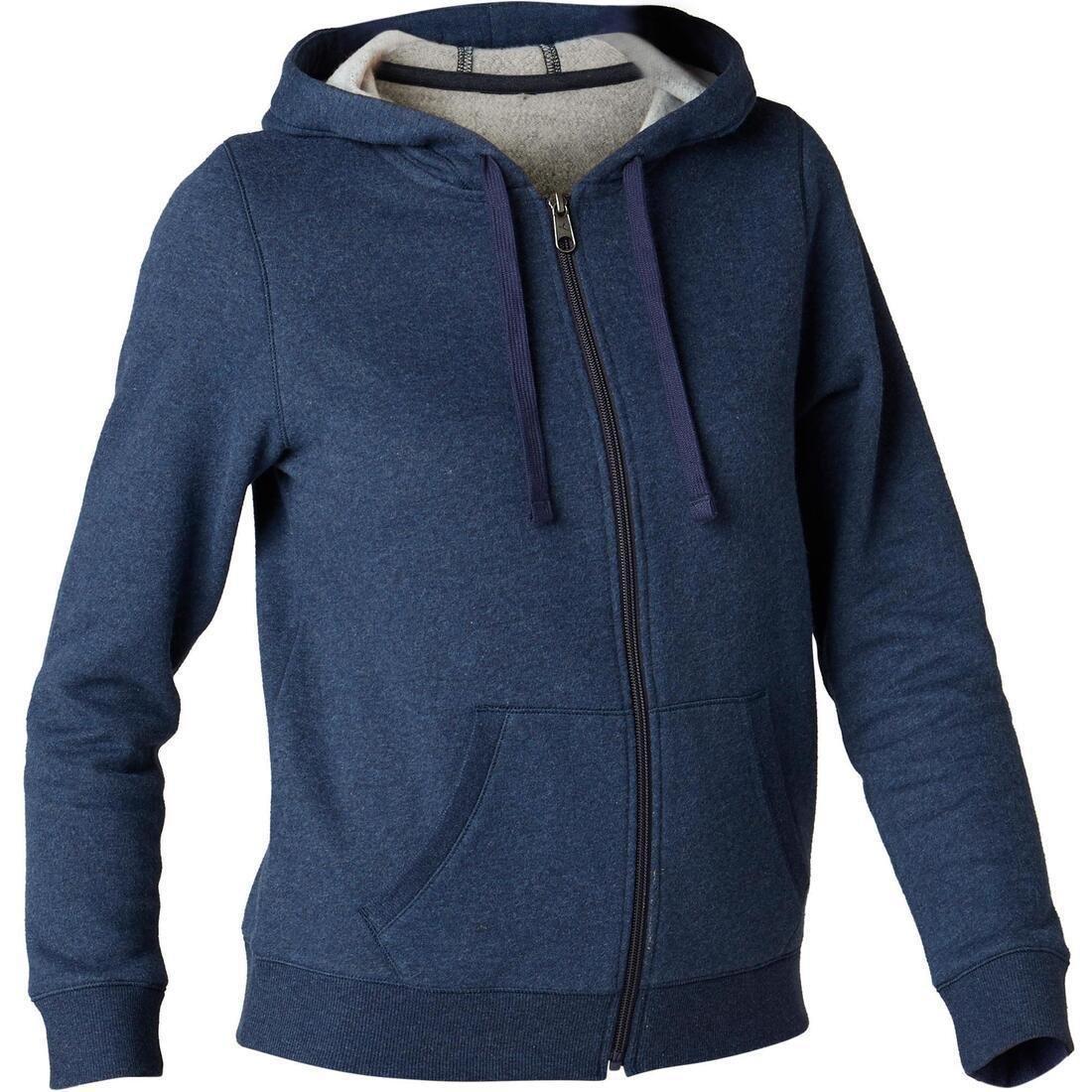 DOMYOS - Warm Zippe Fitness Hoodie, Grey