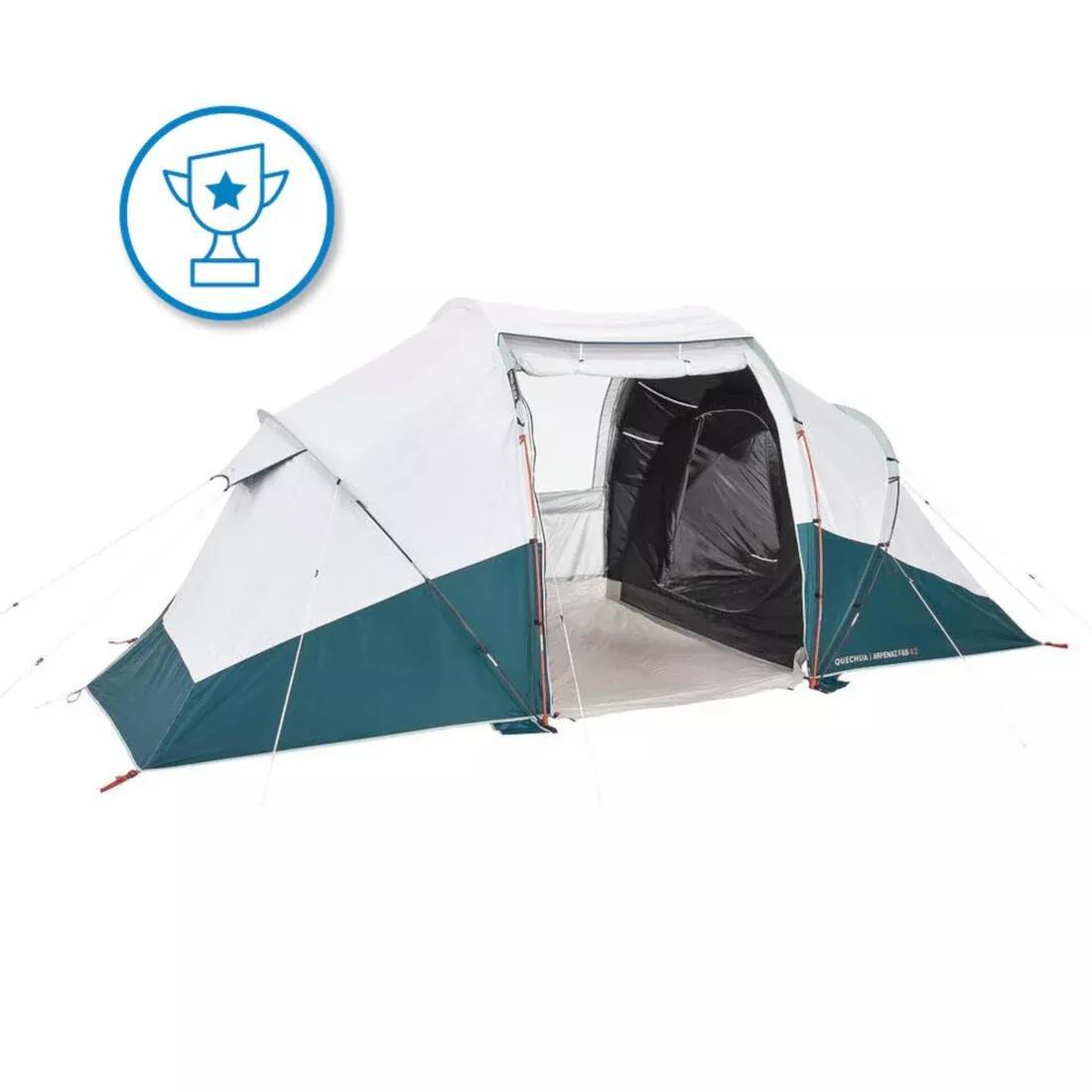Nature Hiking 4 People 2 Bedrooms Camping Tent With Poles, No Color, large image number 0