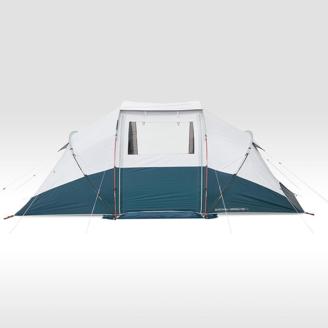 Nature Hiking 4 People 2 Bedrooms Camping Tent With Poles, No Color, large image number 6