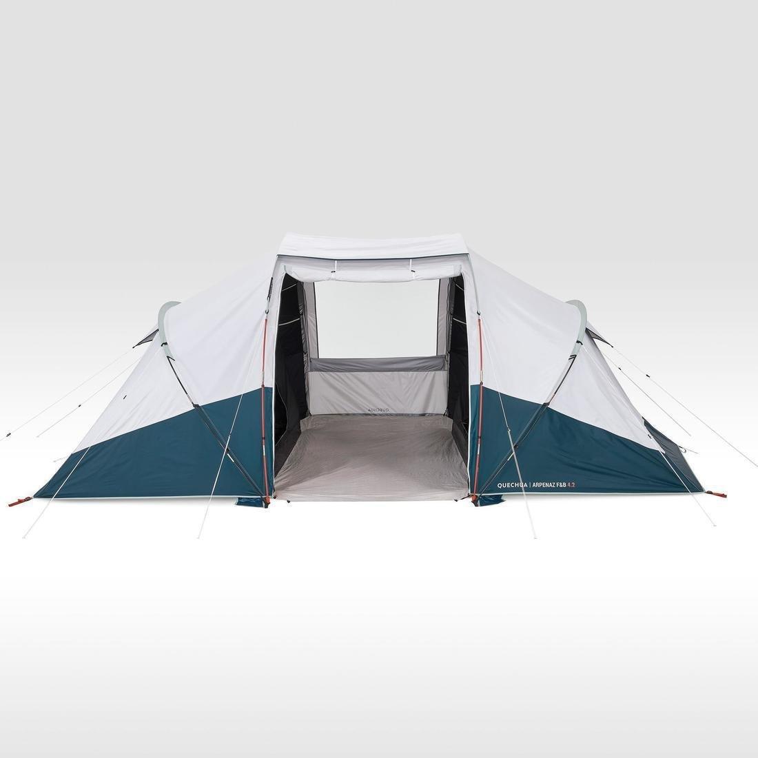 Nature Hiking 4 People 2 Bedrooms Camping Tent With Poles, No Color, large image number 7