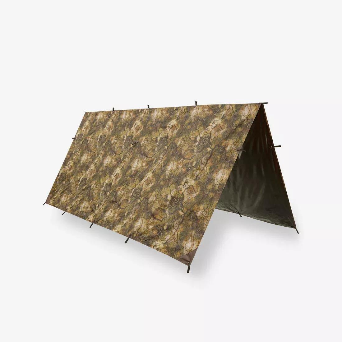 TARP Bushcraft 2.95&nbsp;x&nbsp;2.8 m Waterproof Camouflage Furtiv, Multicolour, No Color, medium