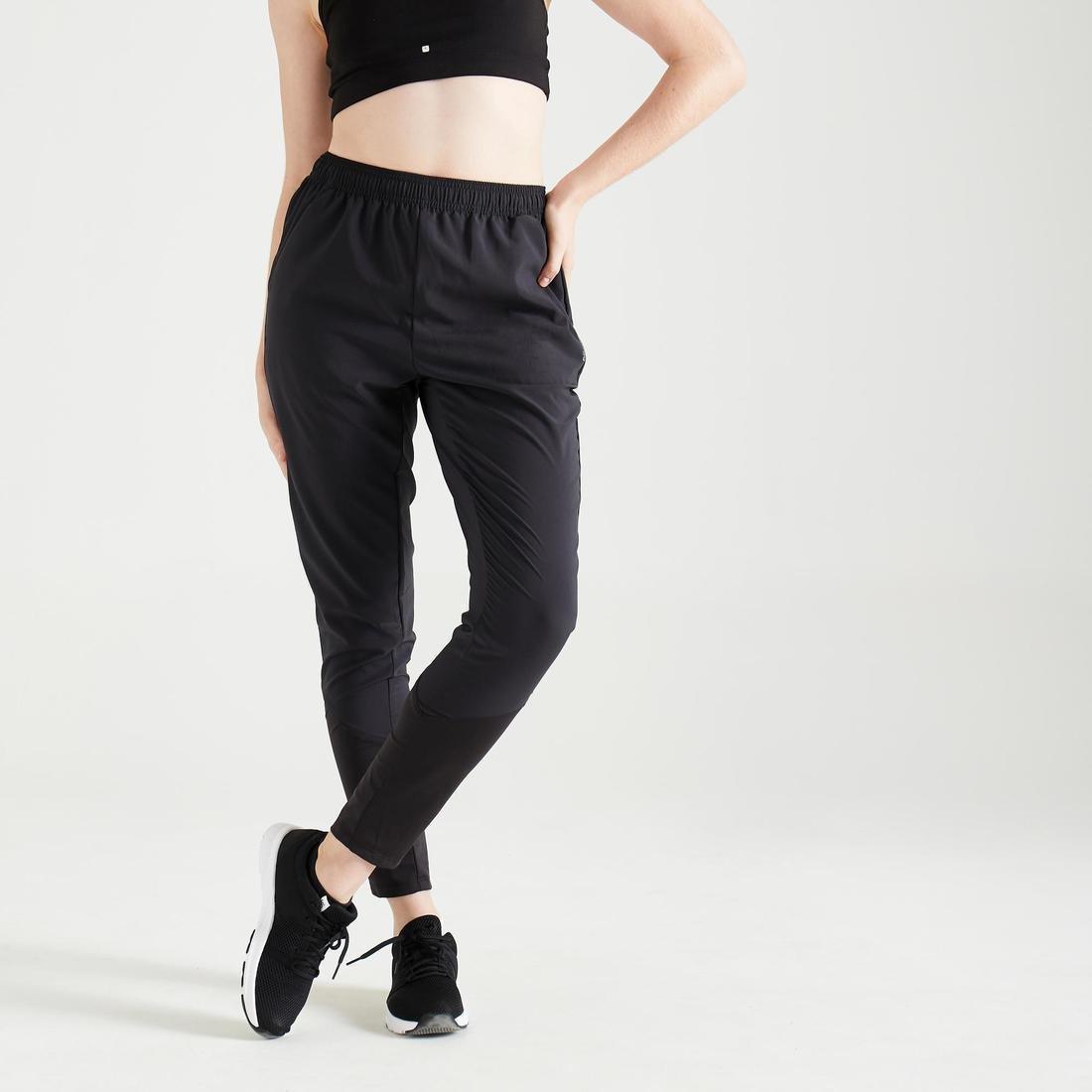 Fitness Carrot-Cut Jogging Bottoms, Black, , large image number 0