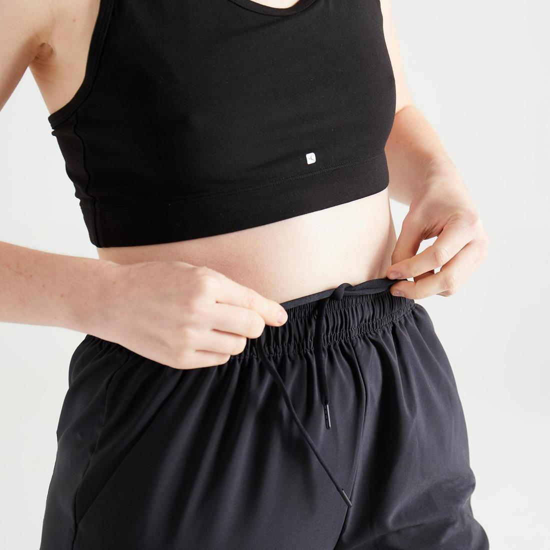 Fitness Carrot-Cut Jogging Bottoms, Black, No Color, large image number 1