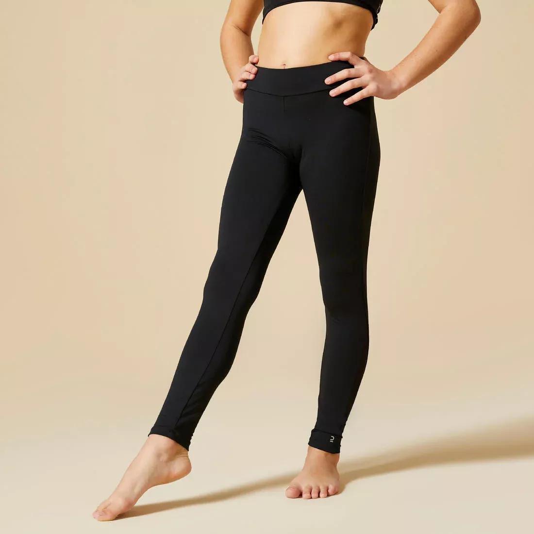 Girls' Artistic Gymnastics Leggings 500 - Black/Sequins, , large image number 1