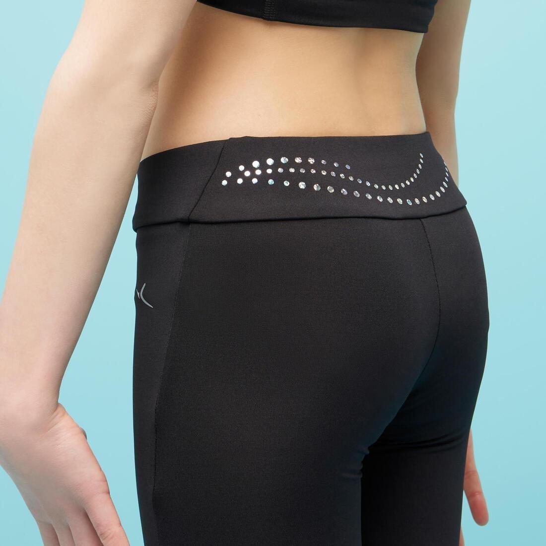 Girls' Artistic Gymnastics Leggings 500 - Black/Sequins, , large image number 4