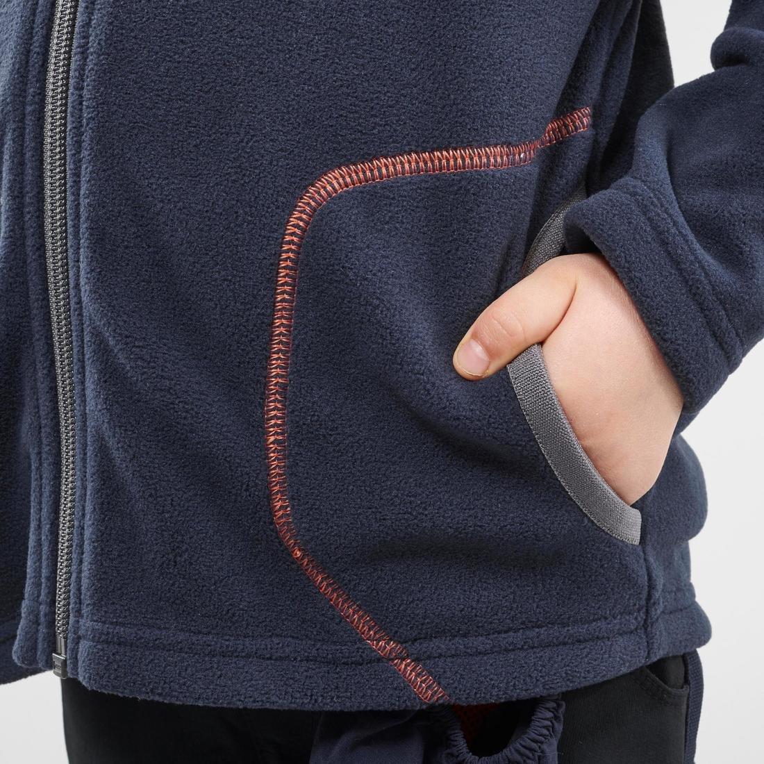 Kids' MH150 Hiking fleece Jacket, Navy, , large image number 7