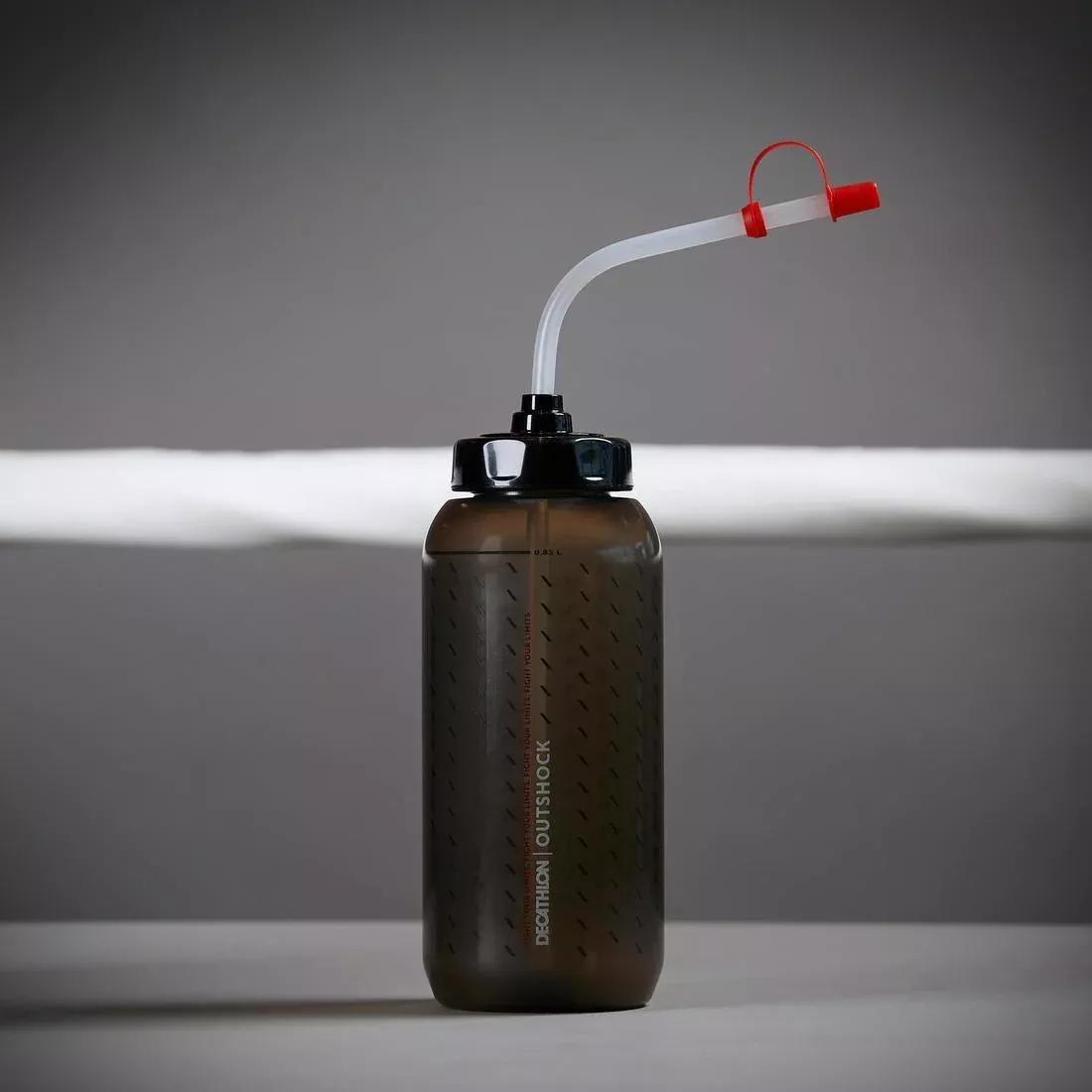 Boxing Water Bottle With Straw, Black, No Color, large image number 0