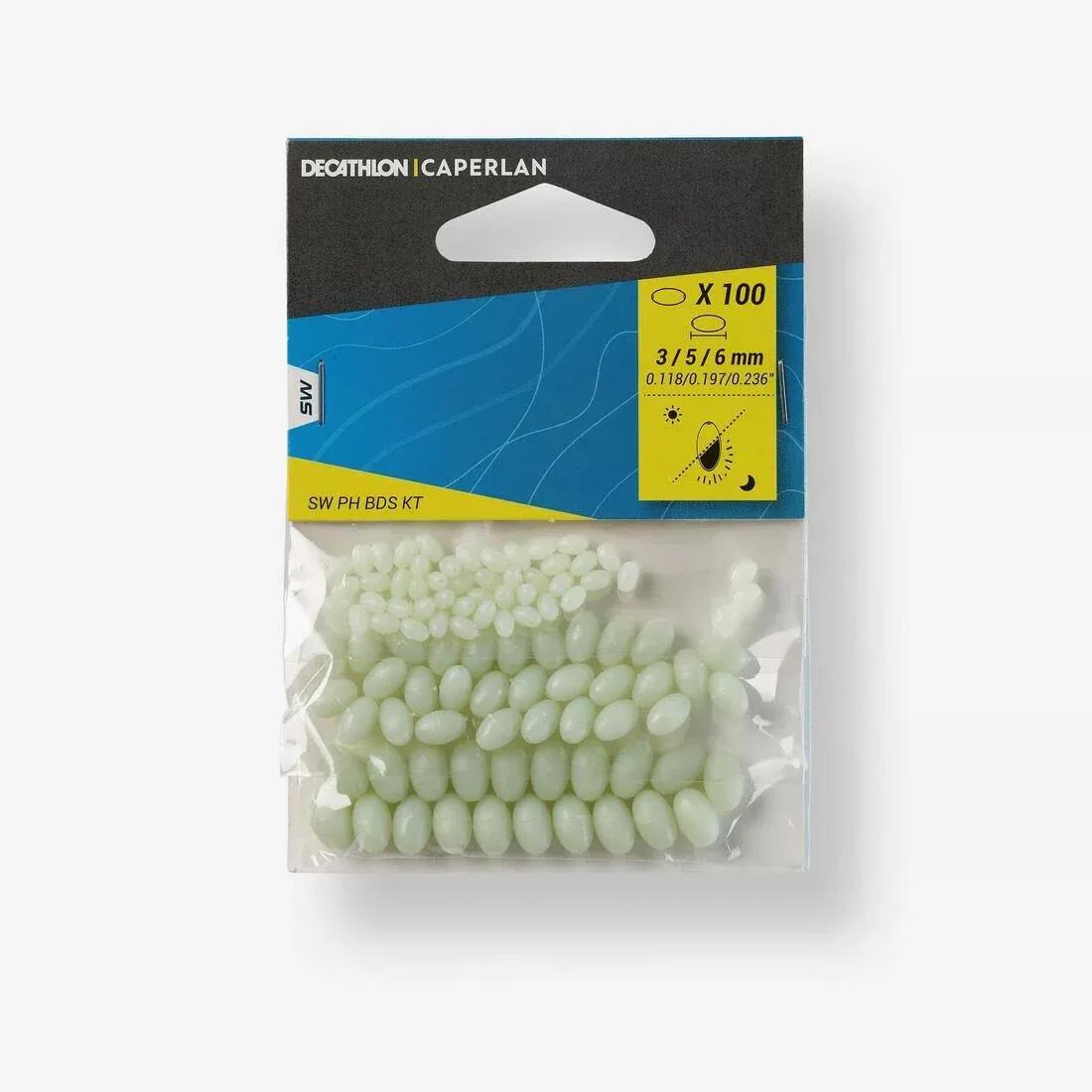 Fishing Surfcasting Hard Bead Set - 100, Phosphorescent, No Color, medium