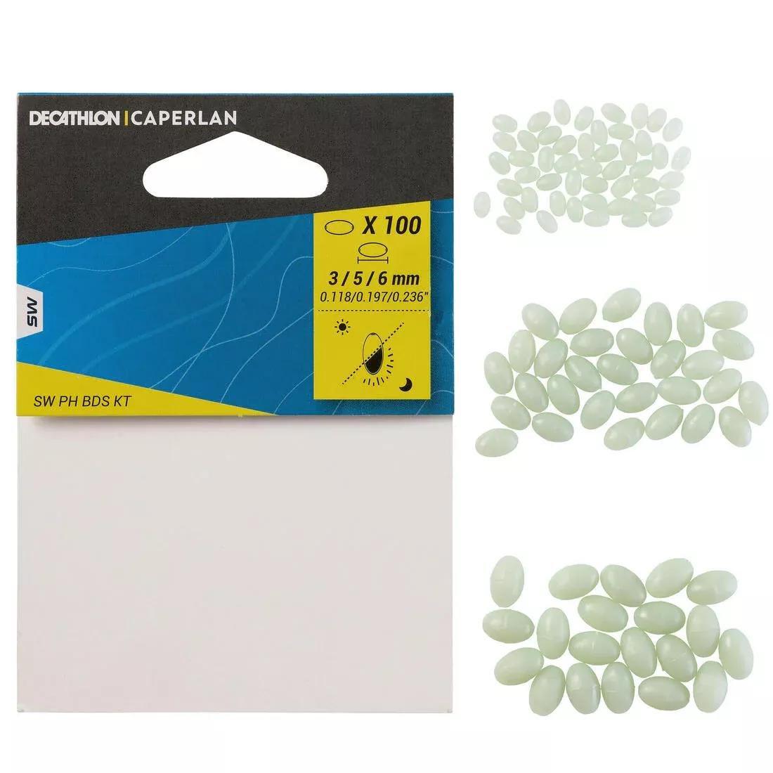 Fishing Surfcasting Hard Bead Set - 100, Phosphorescent, No Color, medium