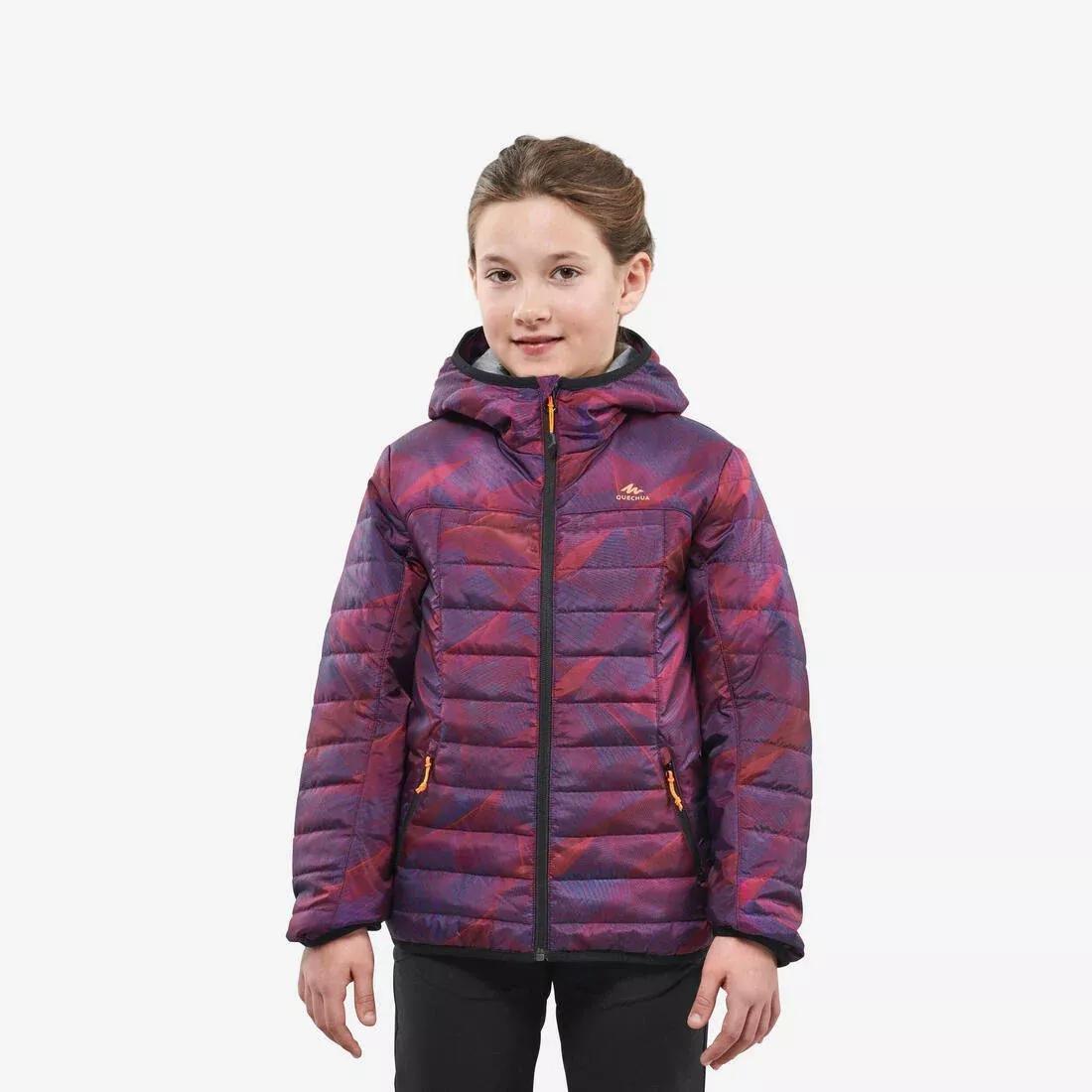 MAUVE Kids' Padded  Hiking Jacket MH500  7-15 Years Purple, , large image number 0