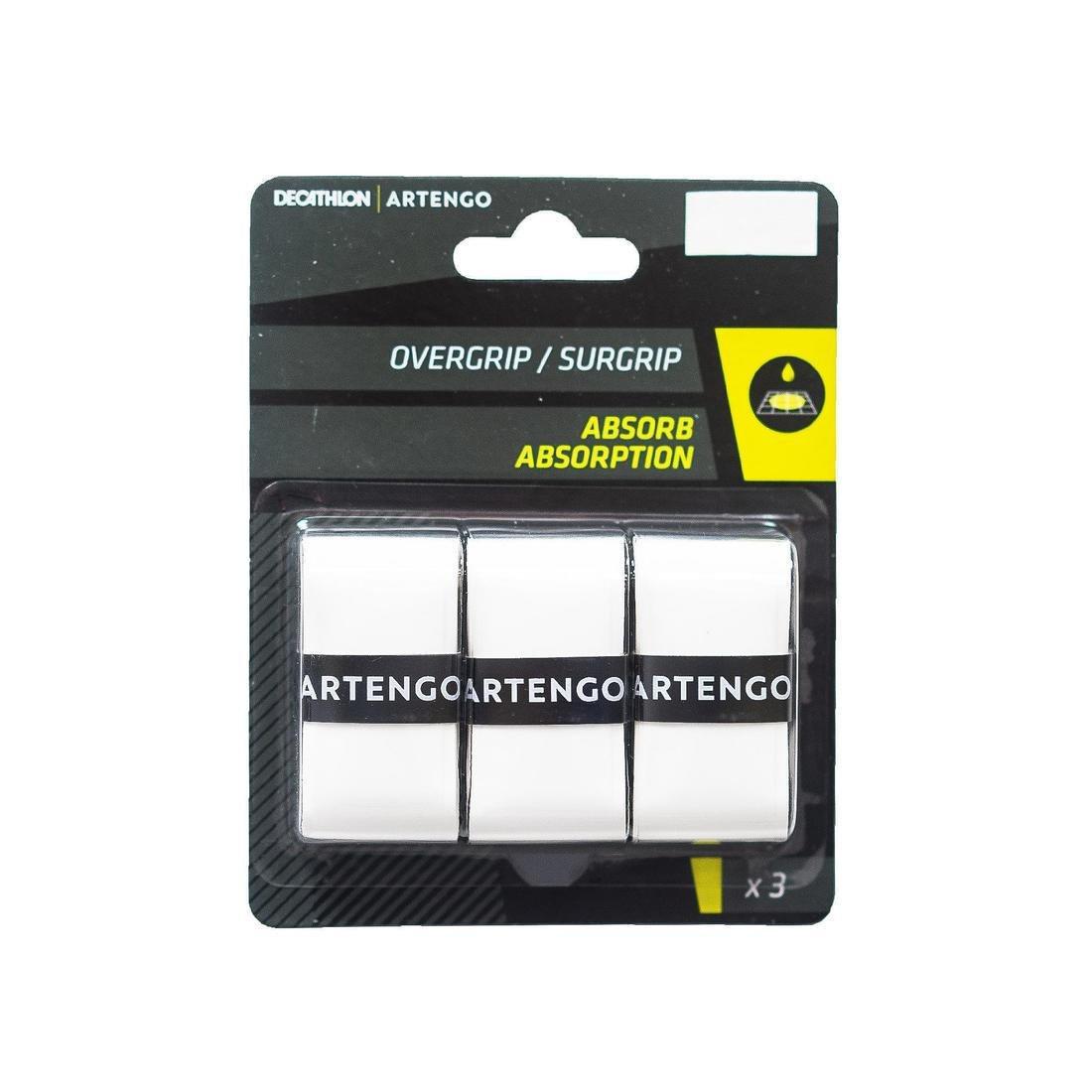 Tennis Racket Overgrip Absorb 3-Pack, Black, No Color, large image number 1