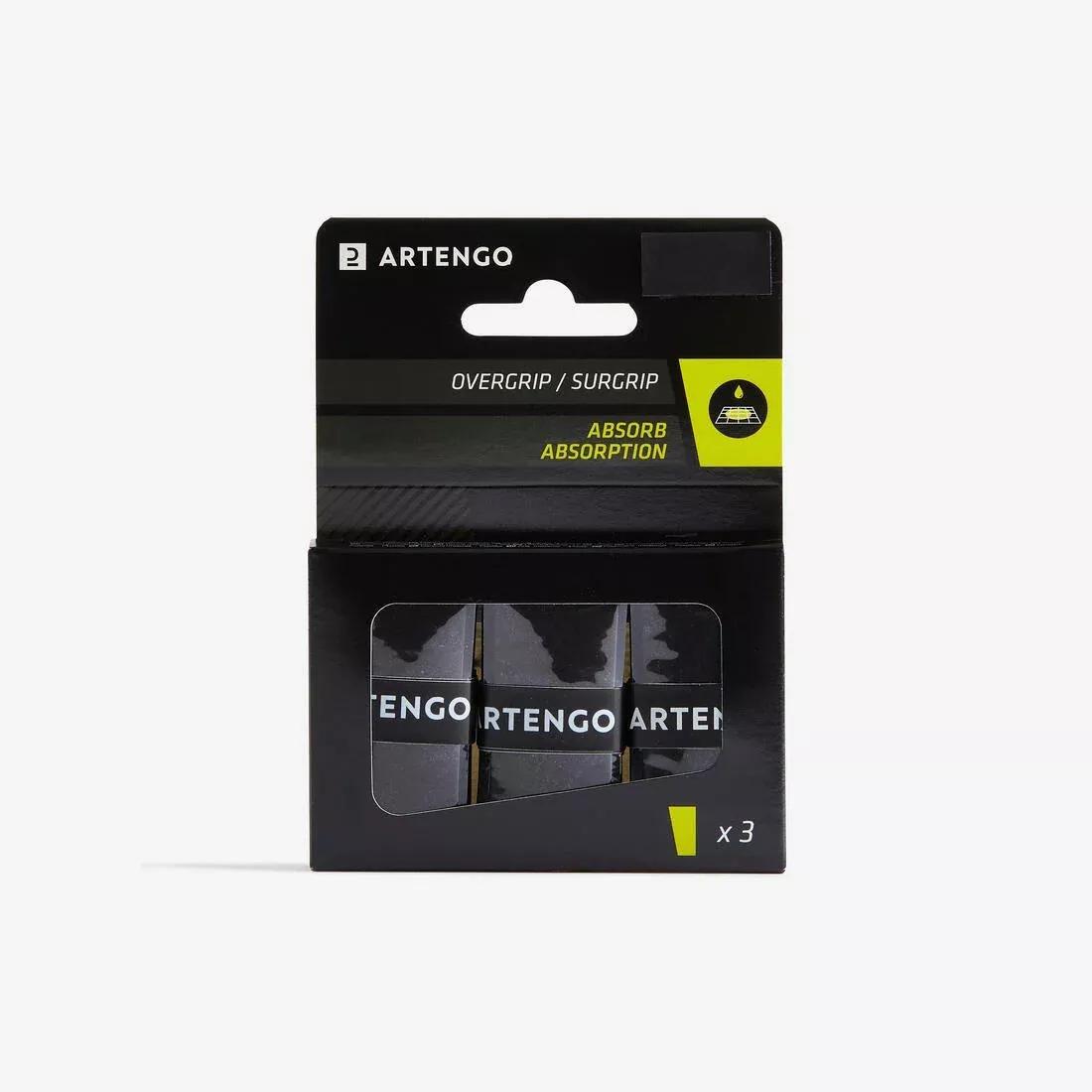 Tennis Racket Overgrip Absorb 3-Pack, Black, No Color, large image number 7
