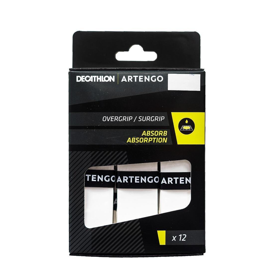 ARTENGO - Absorbent Tennis Overgrips 12-Pack, White