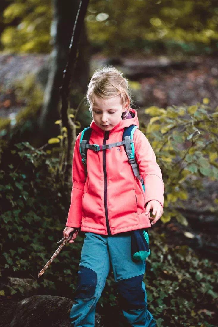 WATERMELON PINK Kids' Softshell Hiking Jacket MH550 2-6 Years, No Color, large image number 6