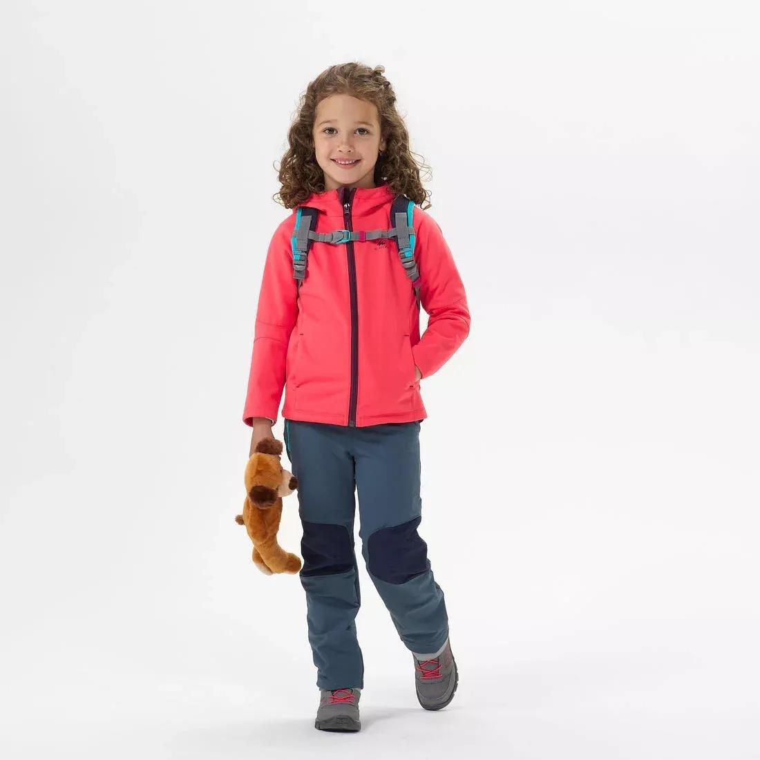 WATERMELON PINK Kids' Softshell Hiking Jacket MH550 2-6 Years, No Color, large image number 7