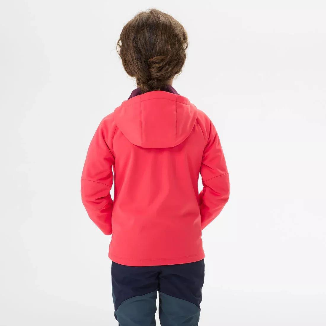 WATERMELON PINK Kids' Softshell Hiking Jacket MH550 2-6 Years, No Color, large image number 8