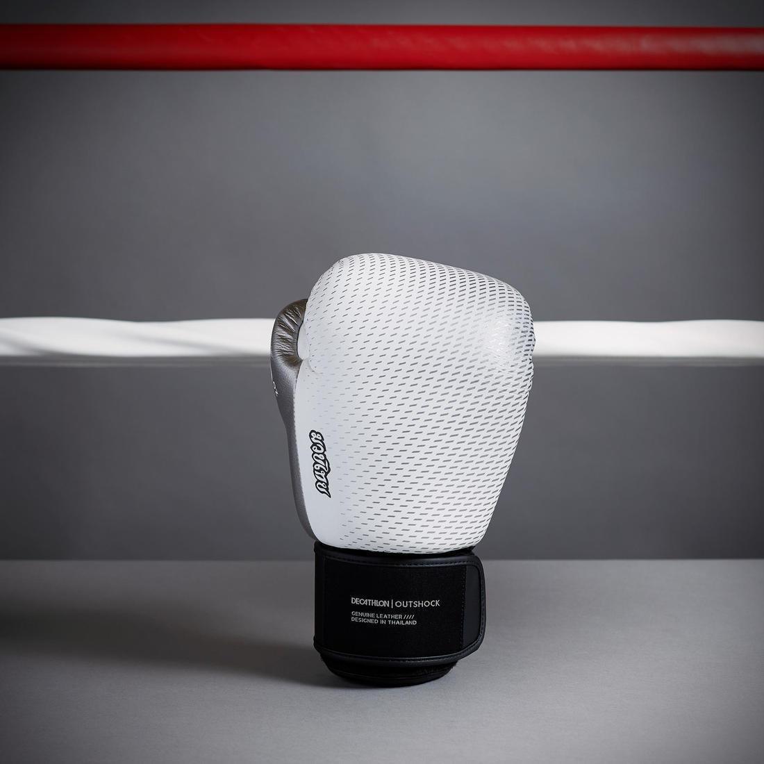 Muay Thai Leather Gloves - 500, Black, No Color, large image number 2