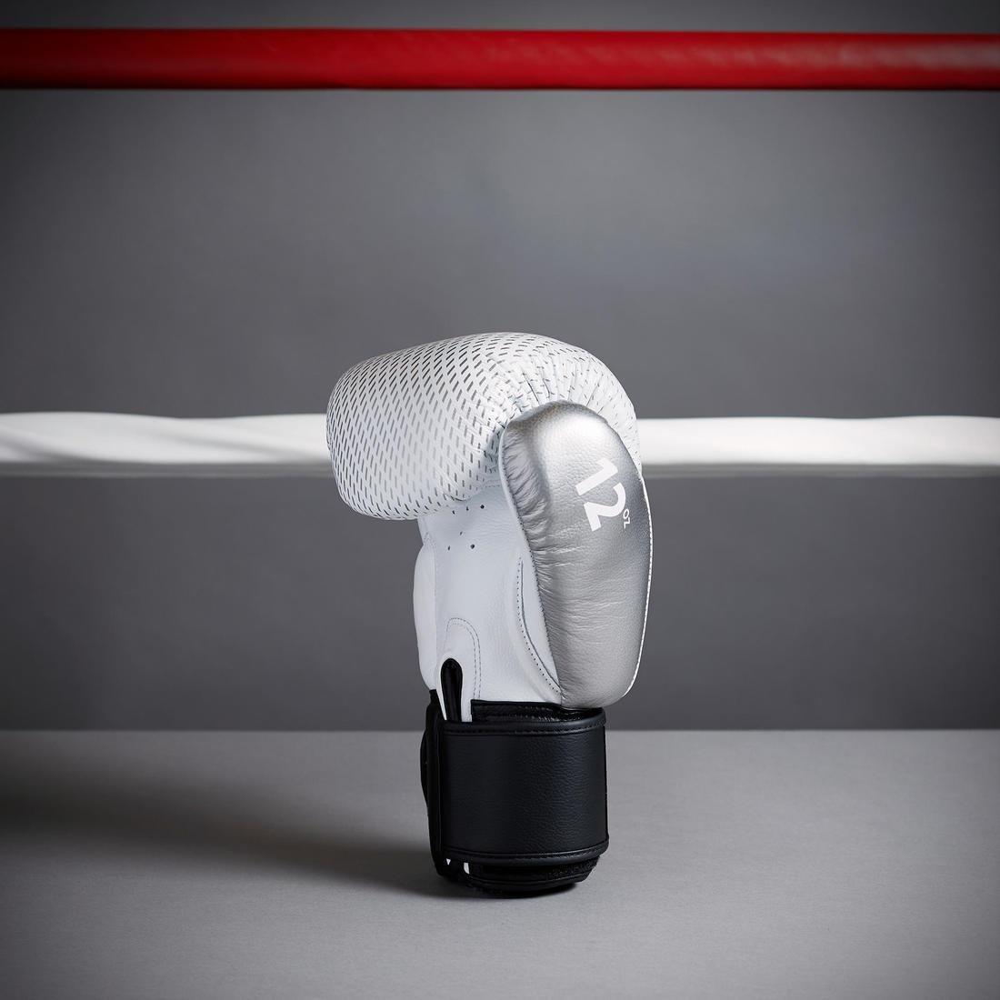 Muay Thai Leather Gloves - 500, Black, No Color, large image number 3