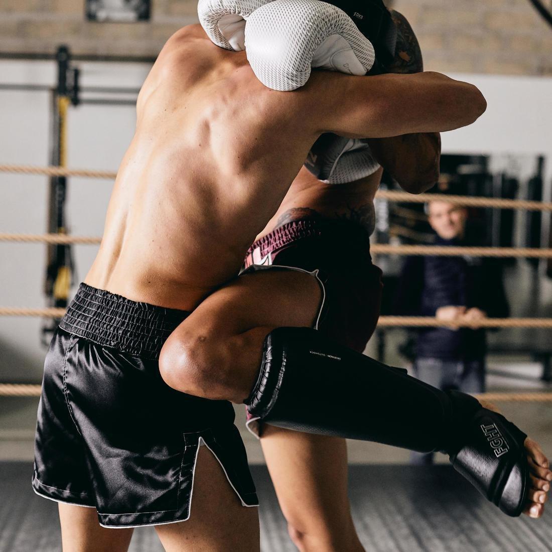 Muay Thai Leather Gloves 500 - Black/Silver, , large image number 12