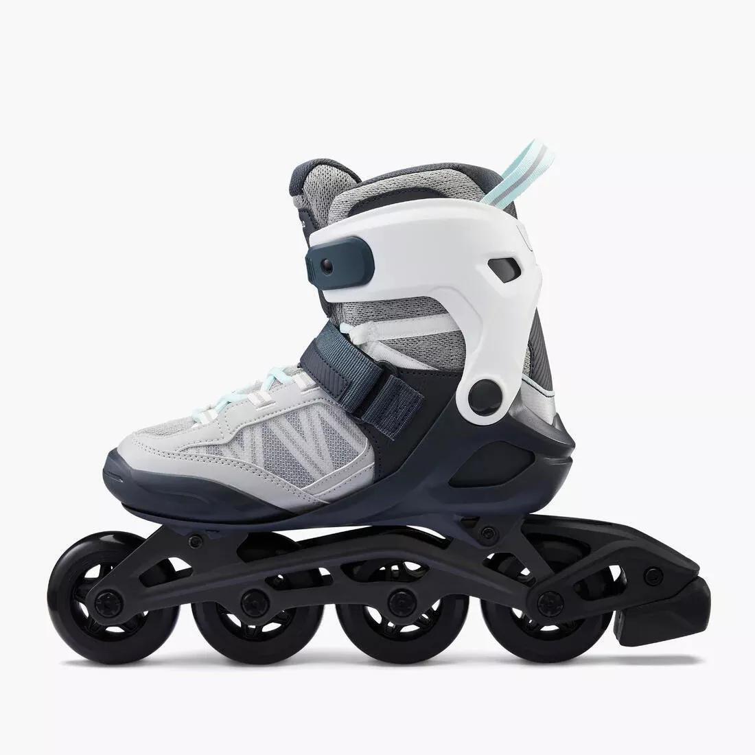 OXELO - Adult Fitness Inline Skates FIT500 - Peppermint, Steel grey