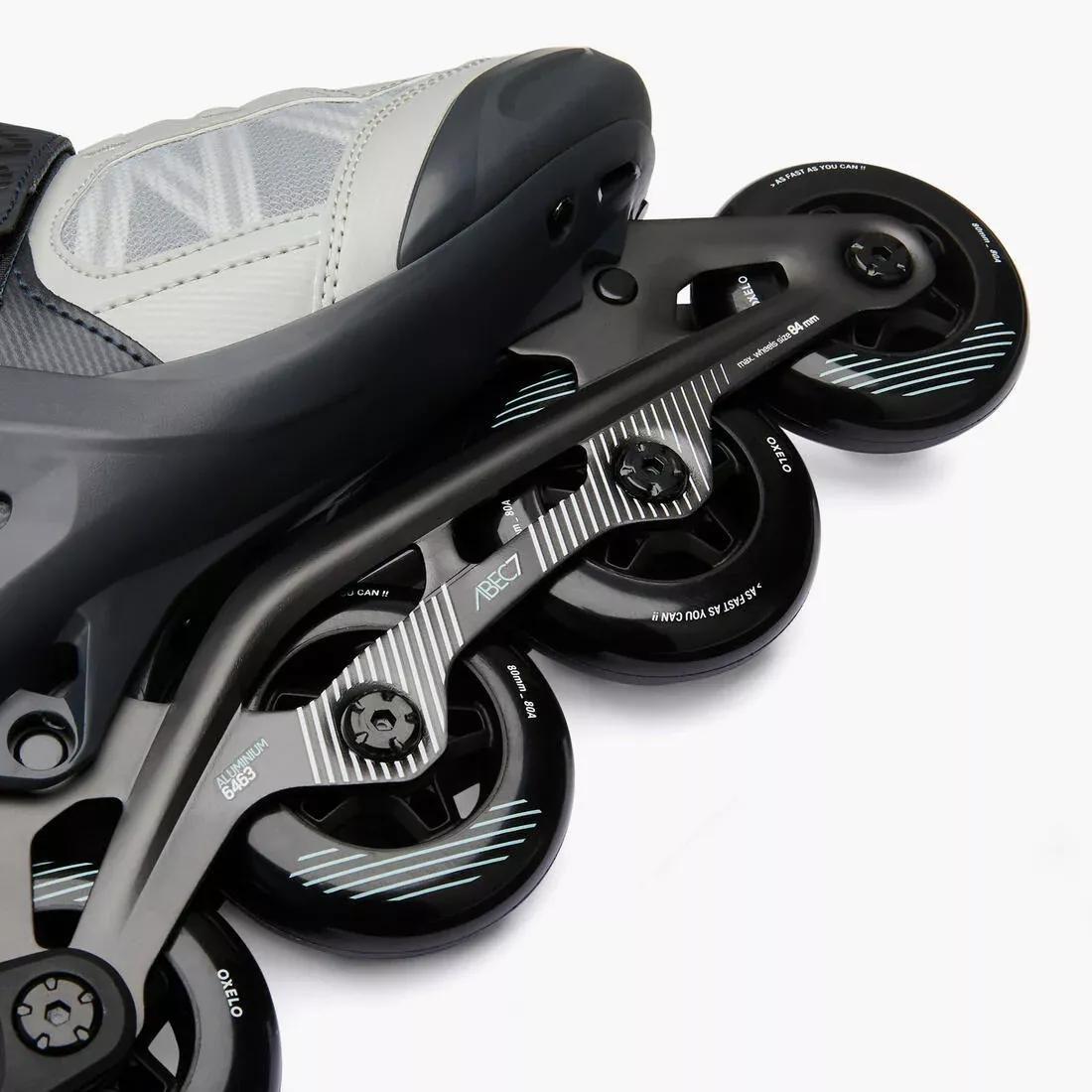 OXELO - Adult Fitness Inline Skates FIT500 - Peppermint, Steel grey