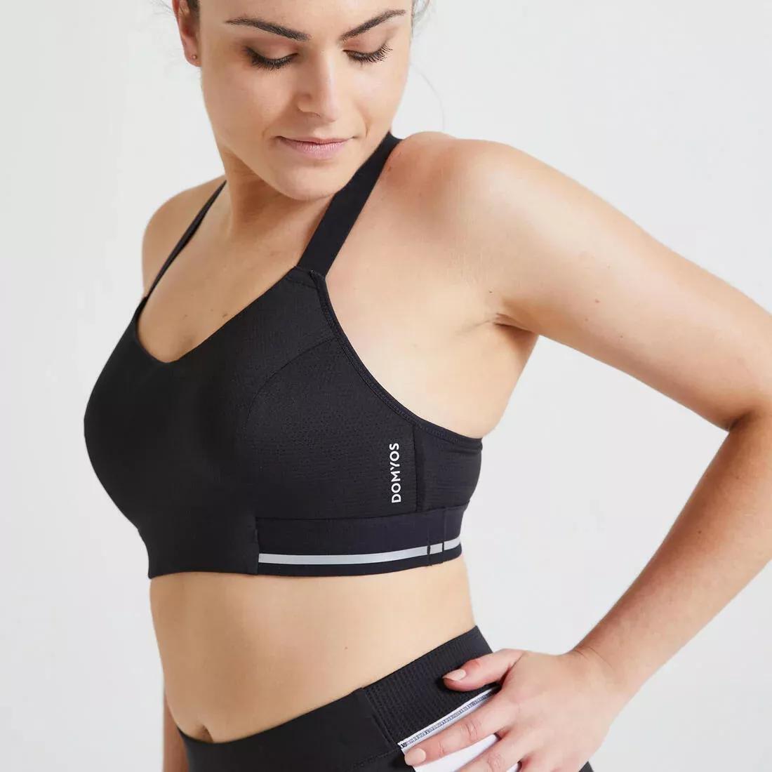 Support Fitness Bra 500, Black, , large image number 1