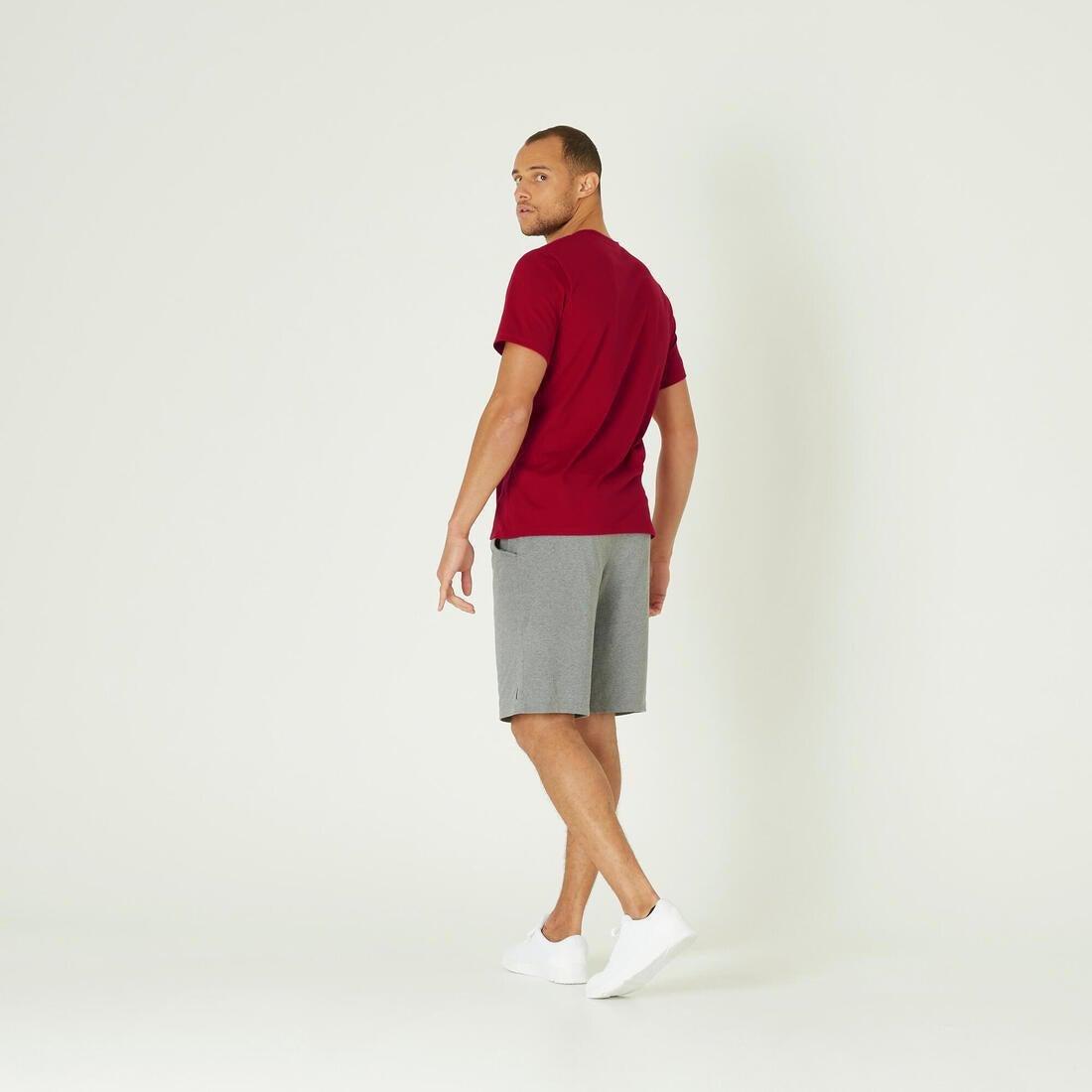 Stretch Cotton Fitness T-Shirt, Garnet Red, , large image number 2