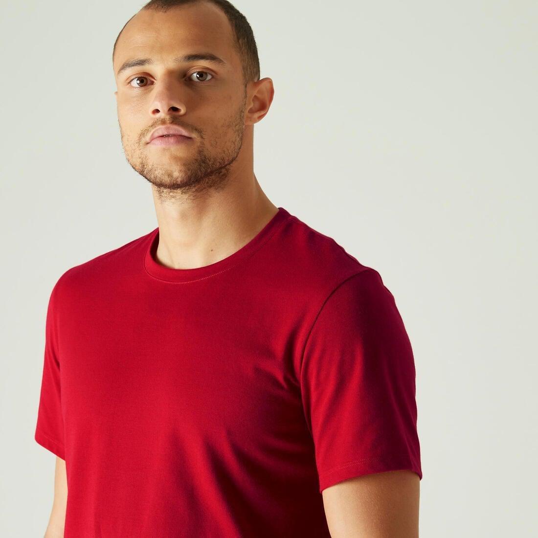 Stretch Cotton Fitness T-Shirt, Garnet Red, , large image number 3