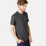 DOMYOS - Stretch Cotton Fitness T-Shirt, Black